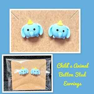 Child Animal Stud Earrings, Slime Charm Stud Earrings, Child Earrings